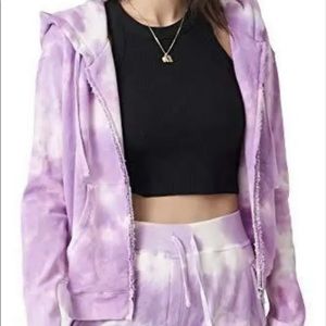 Sincerely Jules X Bandier Purple tie dye sweat jacket